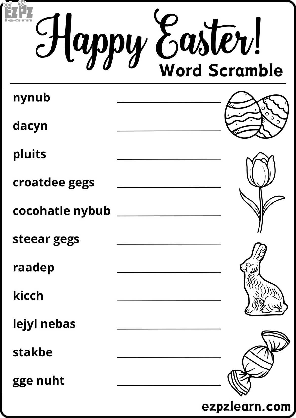 worksheets on easter