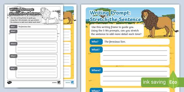 stretch a sentence worksheet