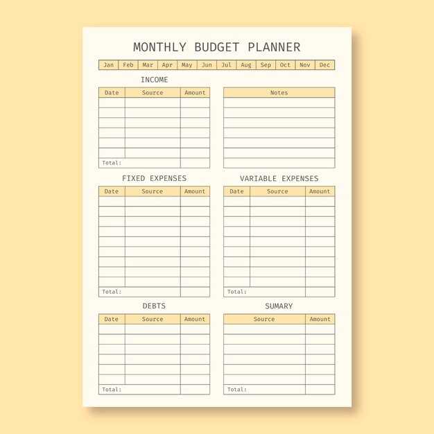 budget plan worksheet