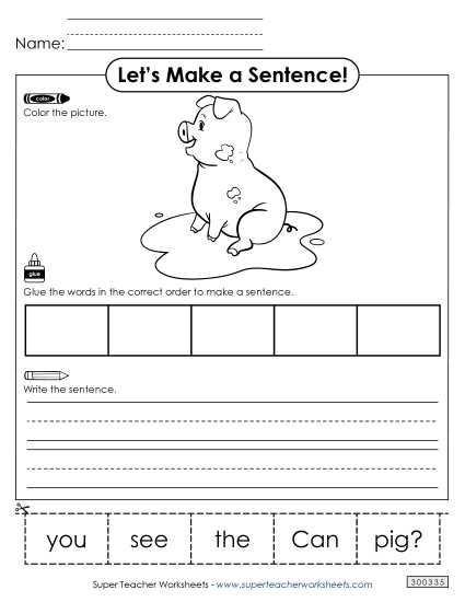 build a sentence worksheets build a sentence worksheets