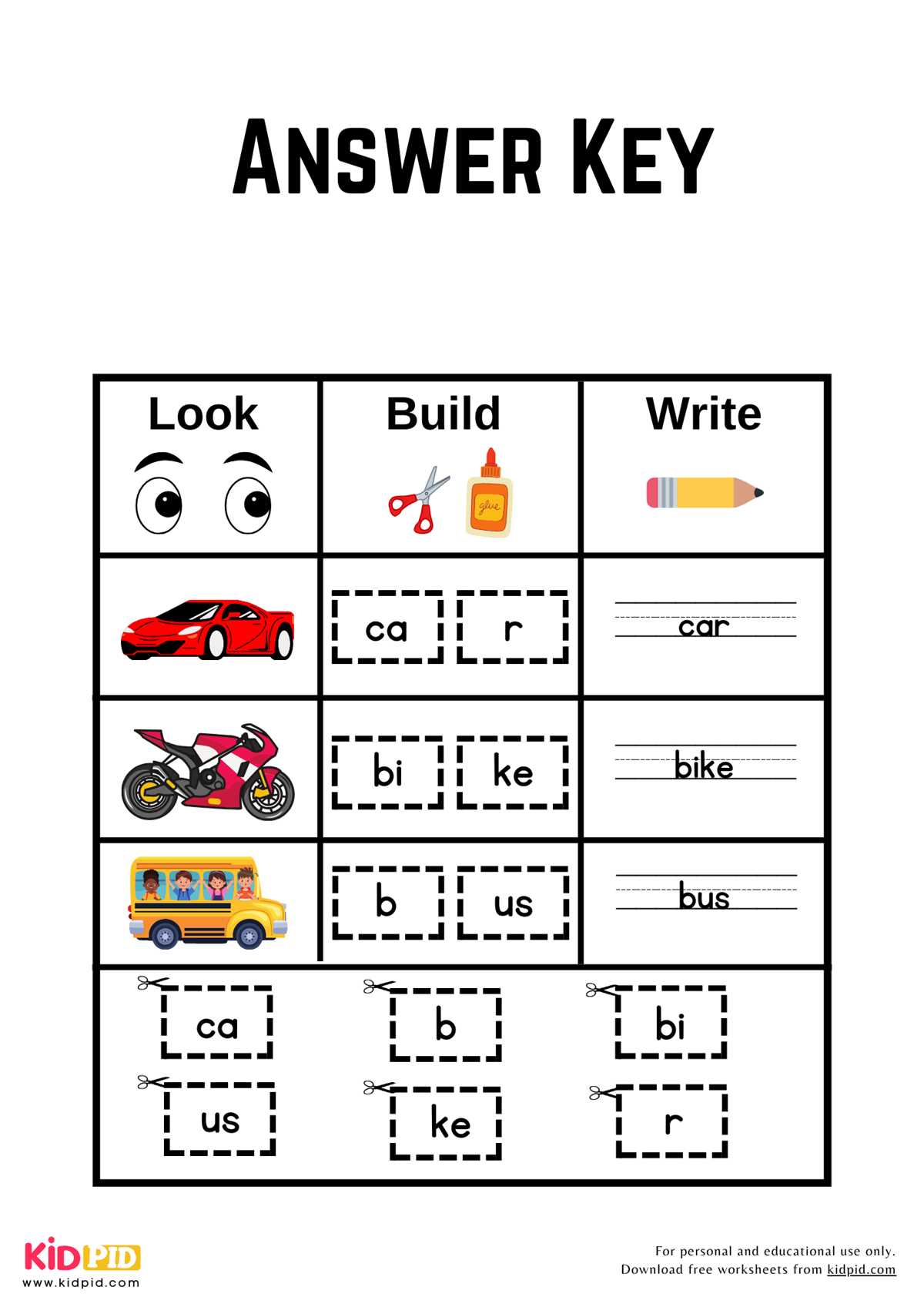 build words worksheet