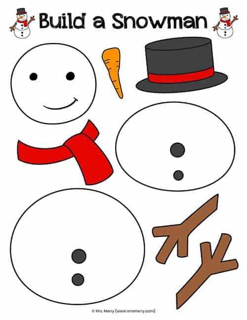 building a snowman worksheet