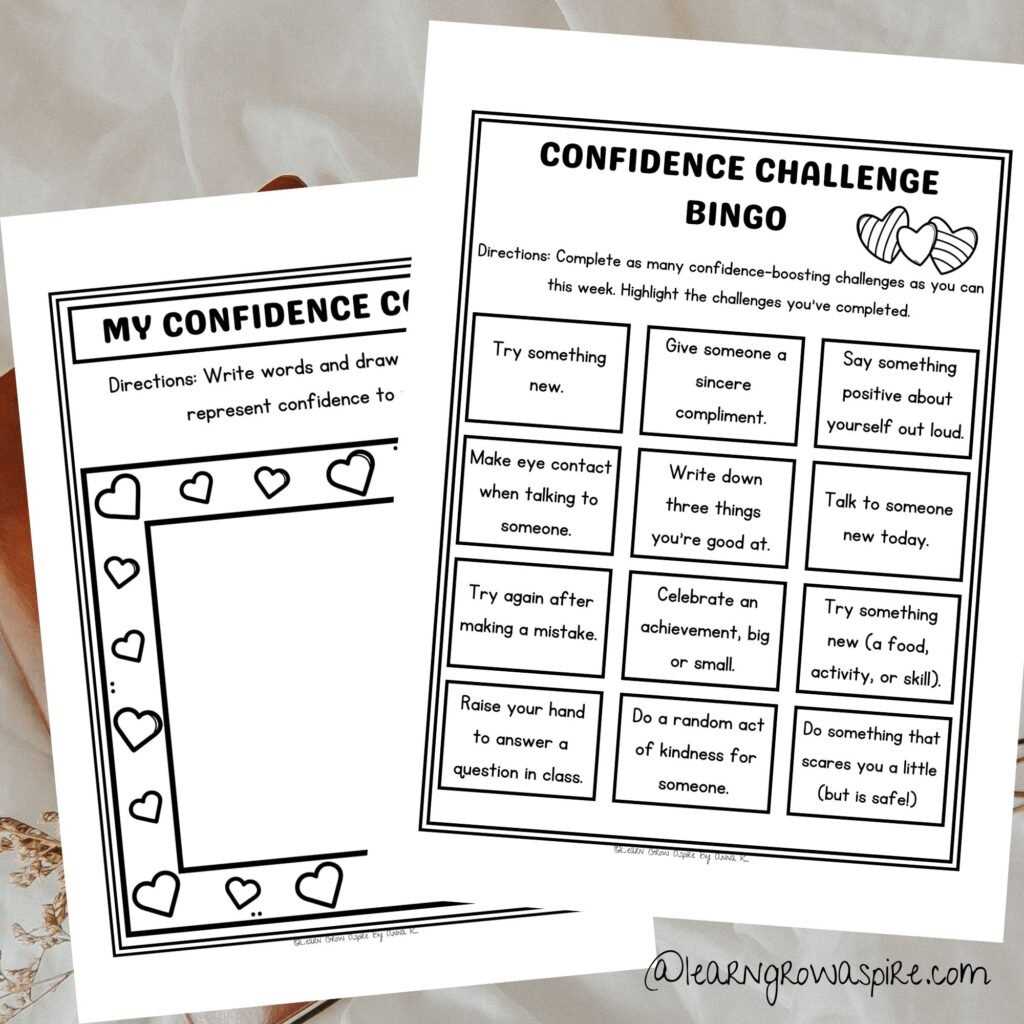 building self esteem in teenagers worksheets