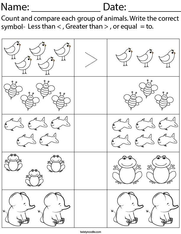 count animals worksheet