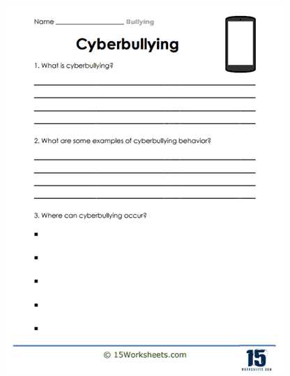 bullying scenarios worksheet