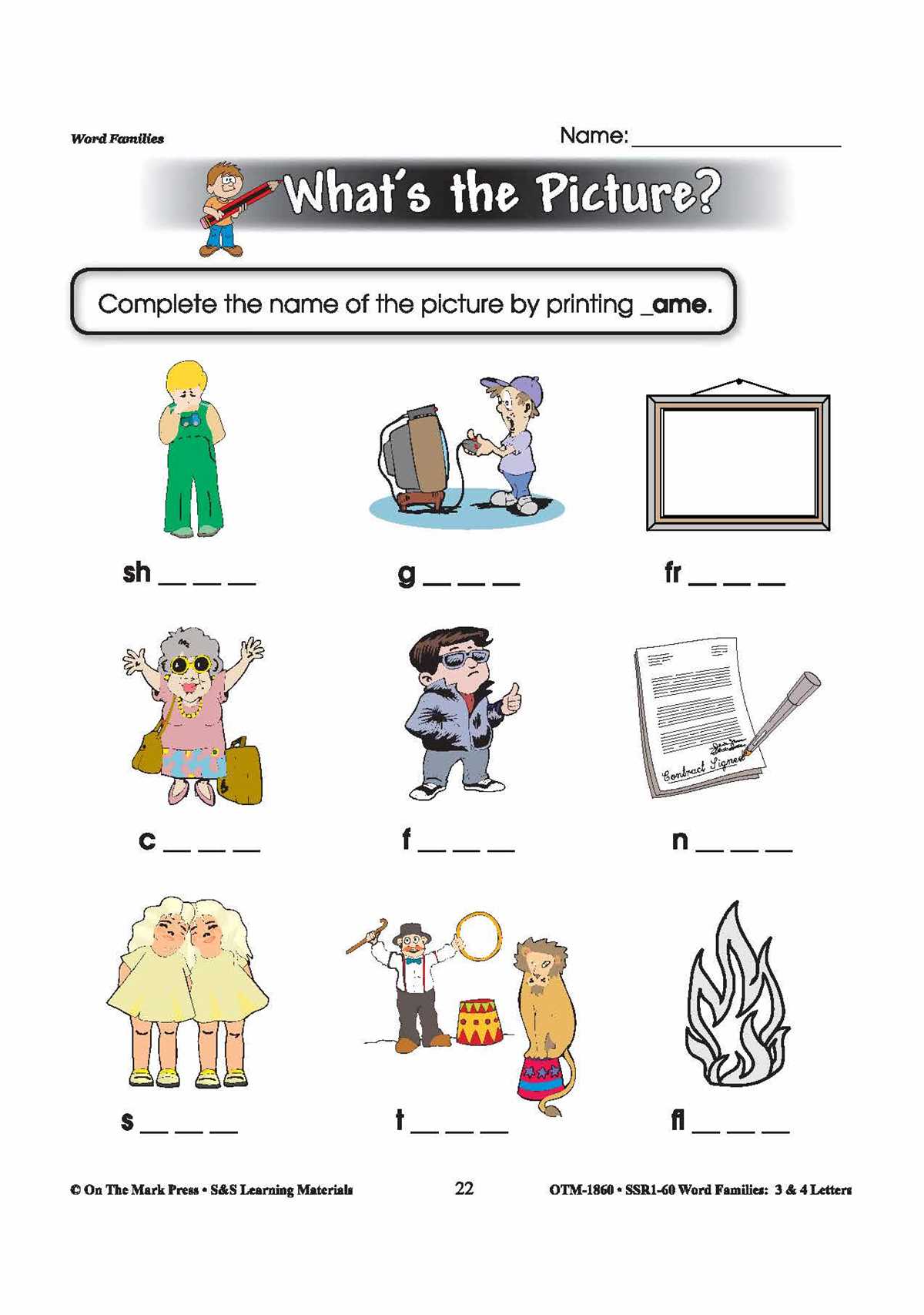 esl word families worksheets