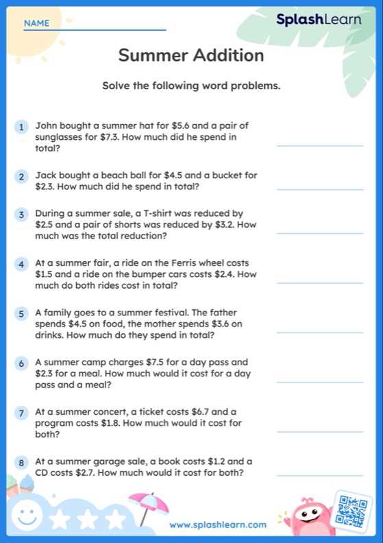 business math word problems worksheets
