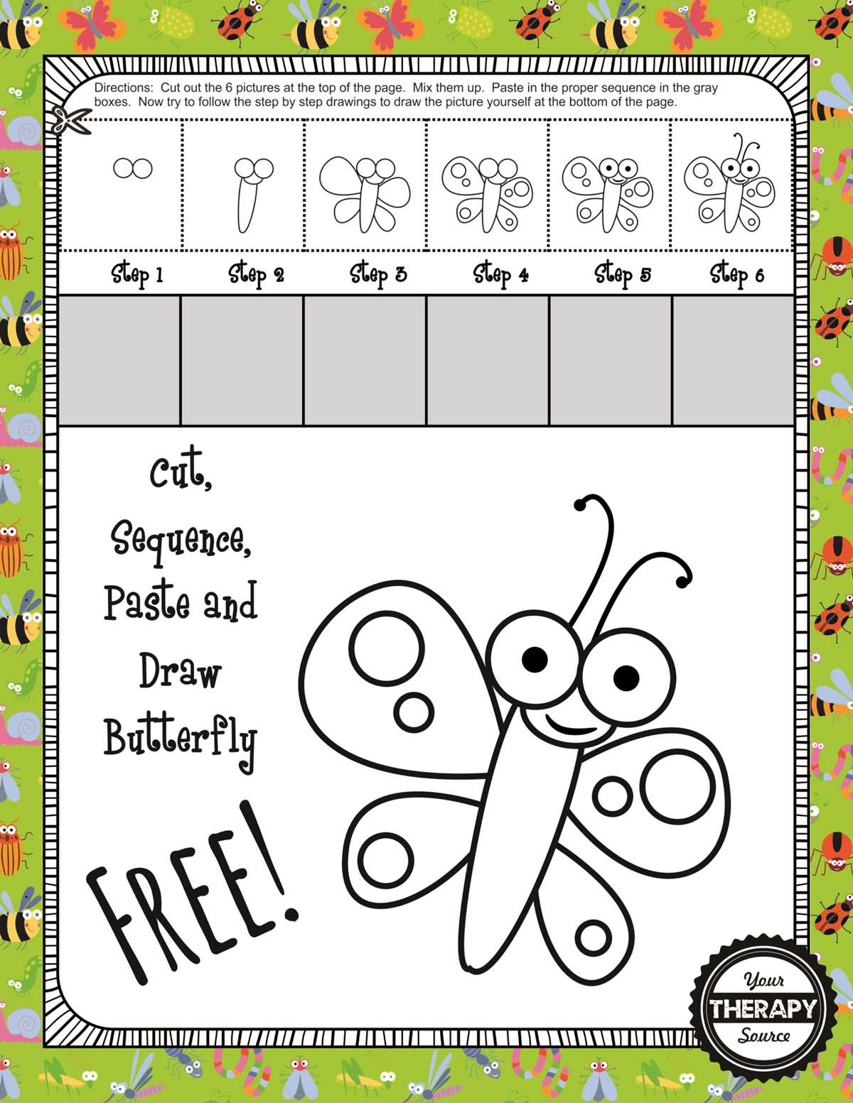 butterfly sequence worksheet
