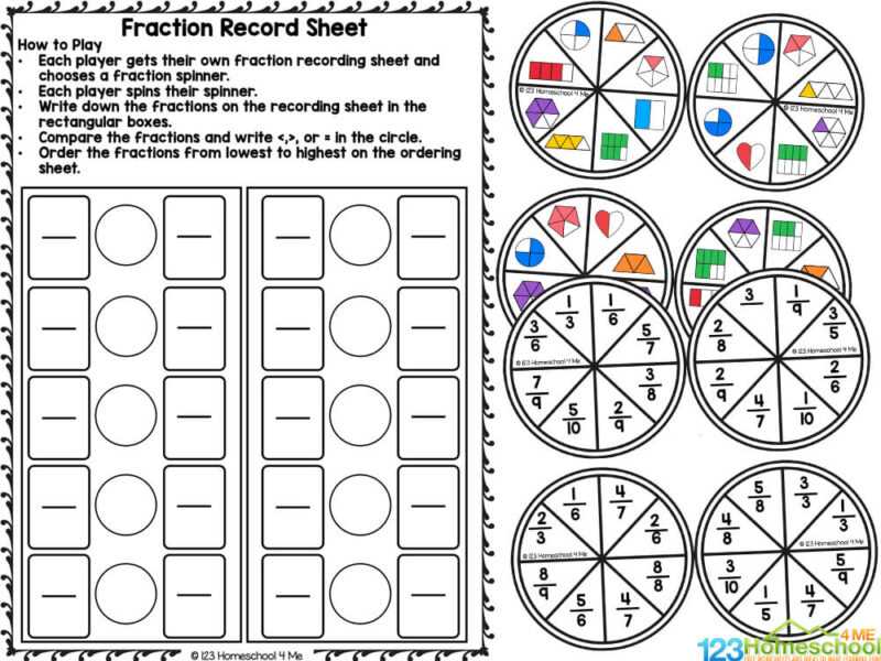 ordering fractions worksheet