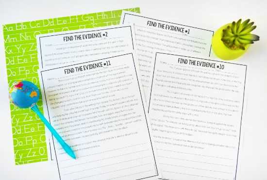 find the evidence worksheet