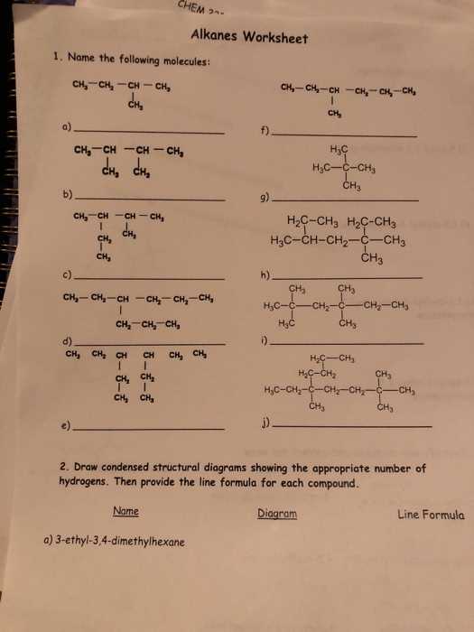 alkane practice worksheet