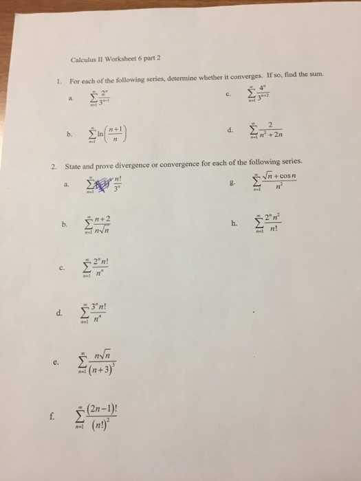 calculus 2 worksheet