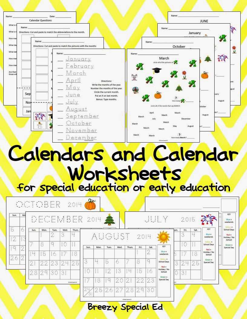 calendar worksheets
