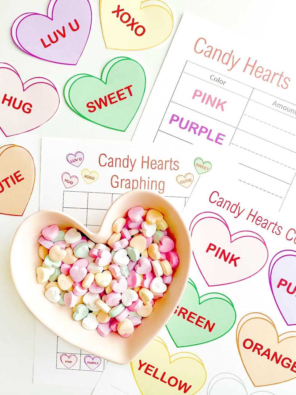 candy hearts worksheet
