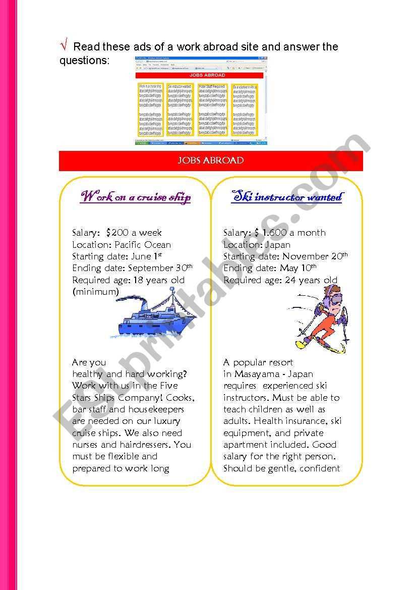career cruising worksheets