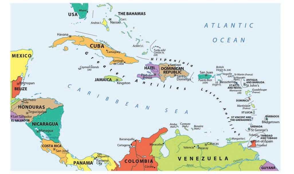 caribbean islands map worksheet