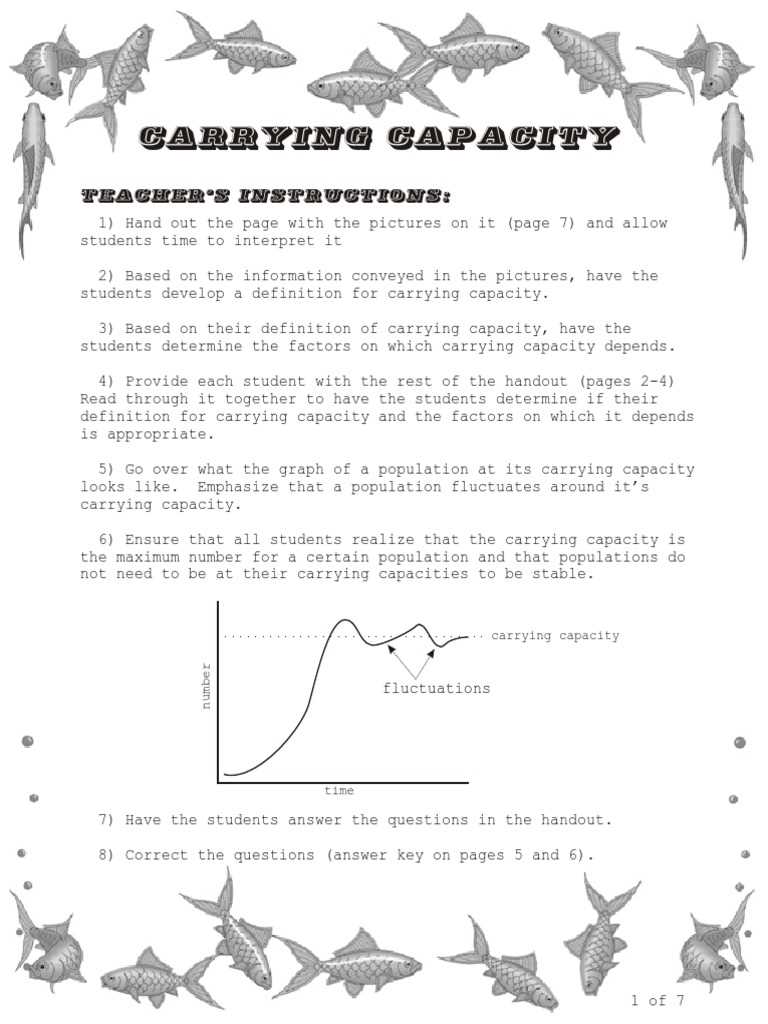 carrying capacity graph worksheet