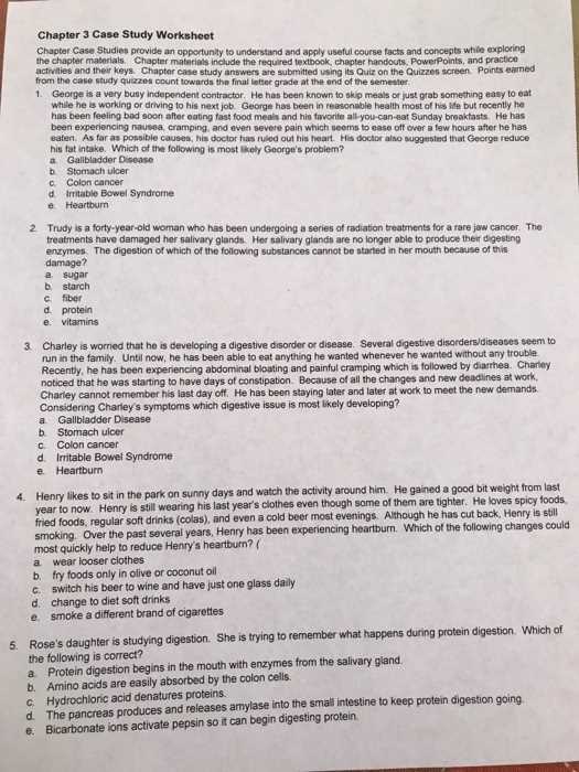 case studies worksheet