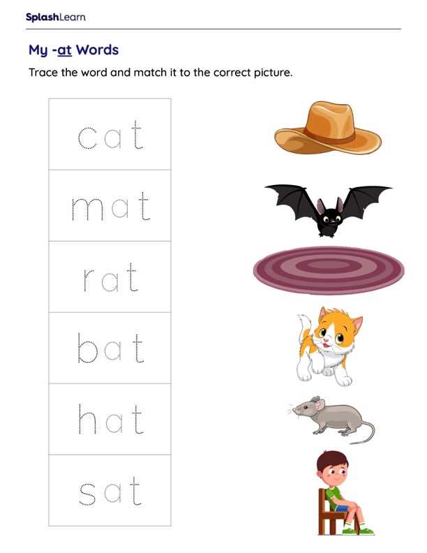 cat bat rat mat hat words worksheet