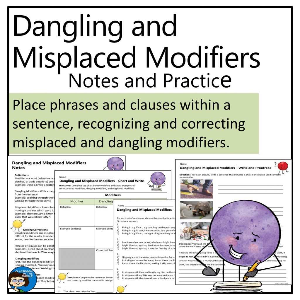 dangling misplaced modifiers worksheet