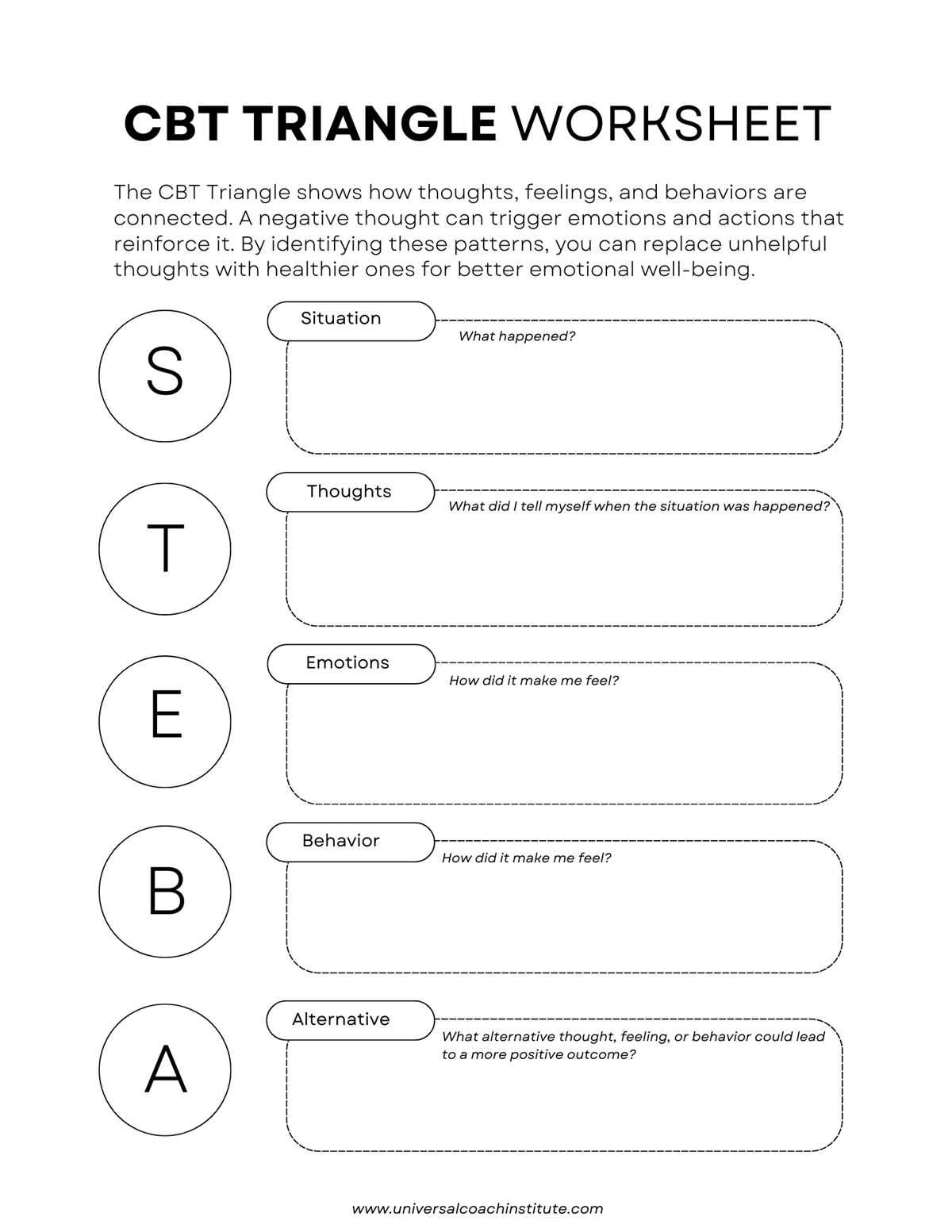 cbt autism worksheets