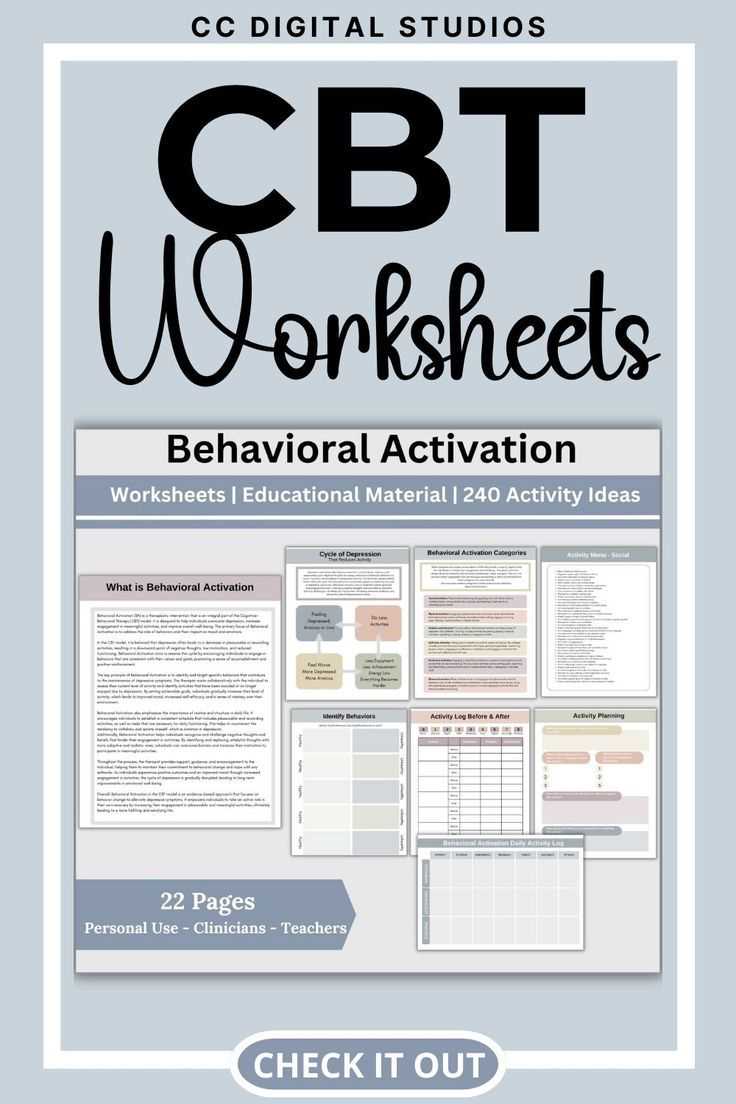 cbt behavioral activation worksheet