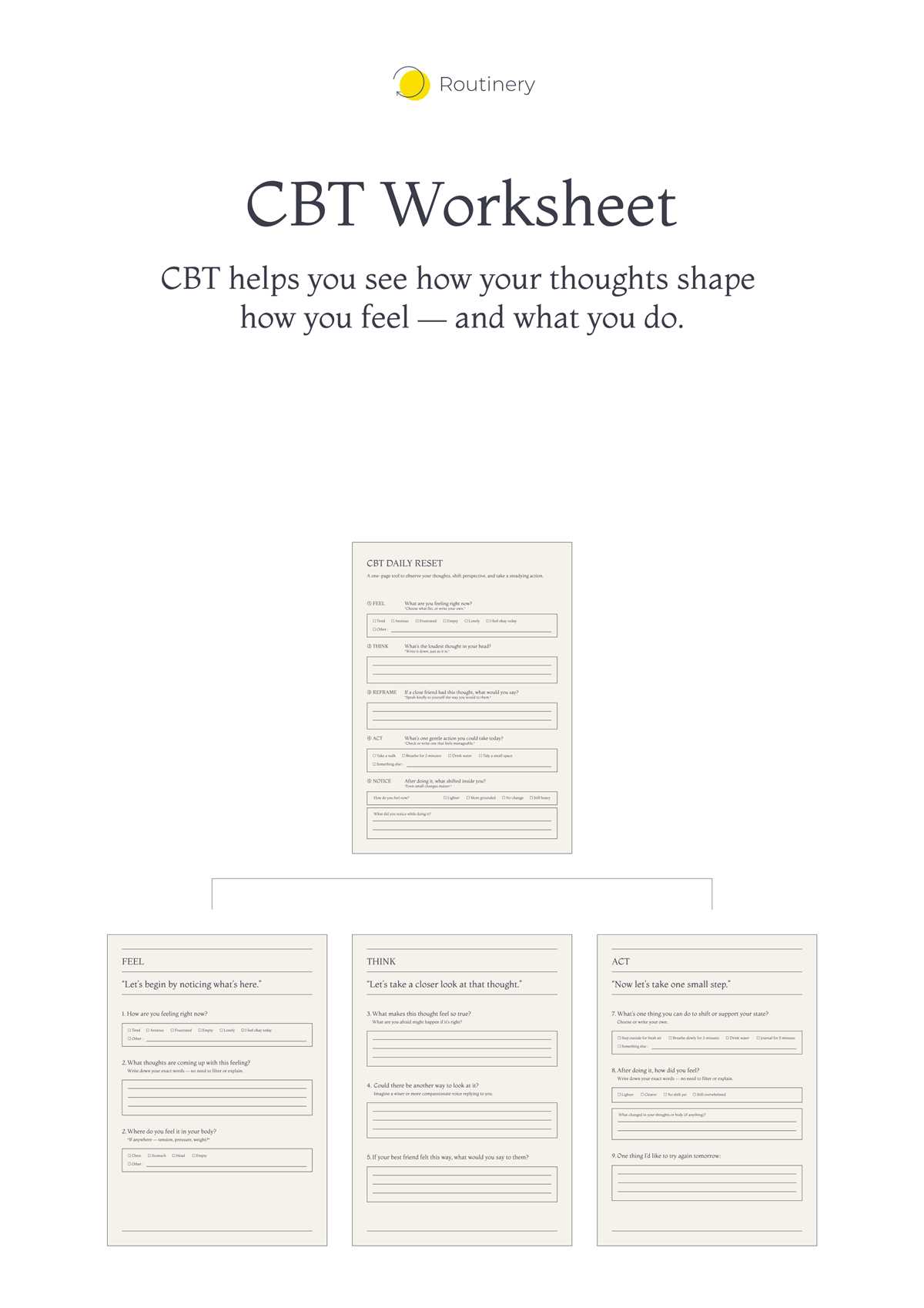 cbt introduction worksheets