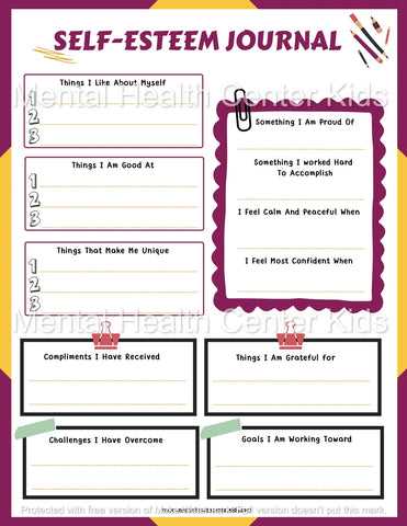 cbt worksheets for self esteem