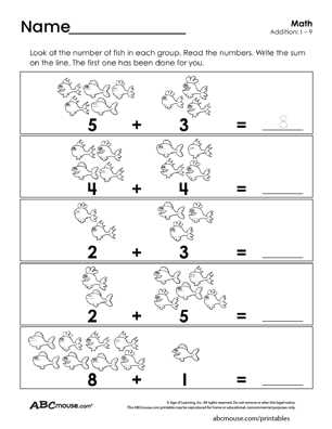 addition worksheet grade 1
