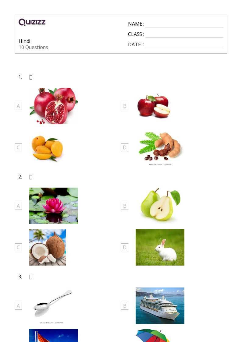 hindi class 2nd worksheet