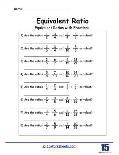 worksheets on equivalent ratios
