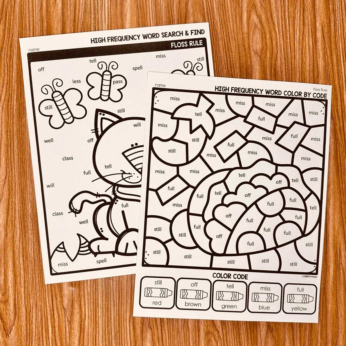 floss rule worksheets