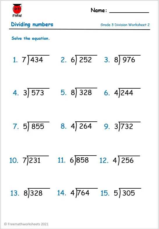 3 digit divisor worksheets