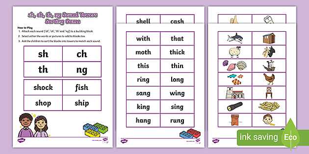 ch and sh sounds worksheets
