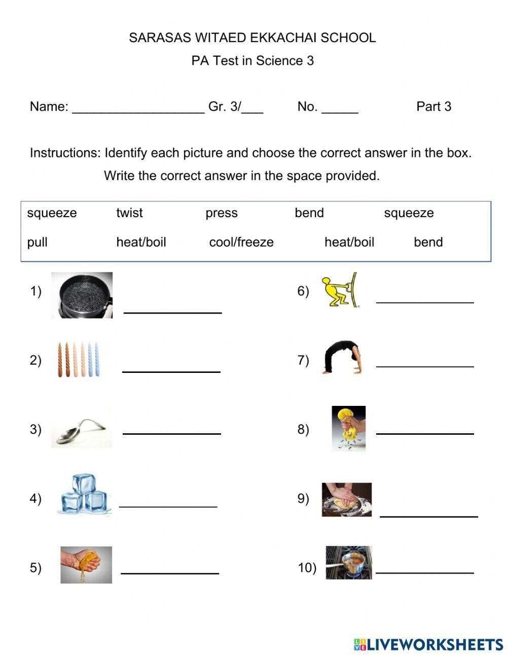 changes worksheet