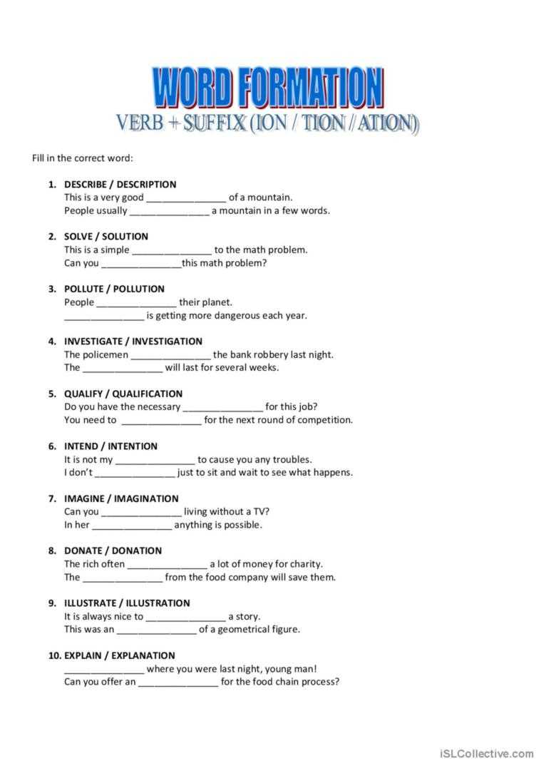 changing nouns to verbs worksheet