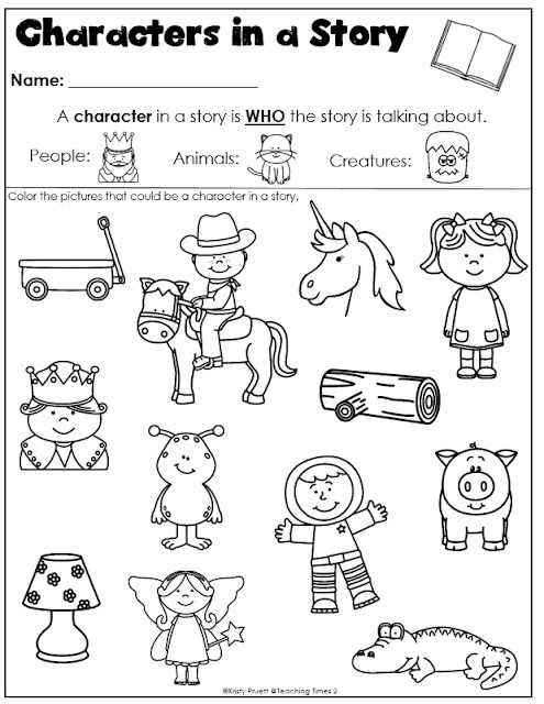 character and setting worksheets for 1st grade