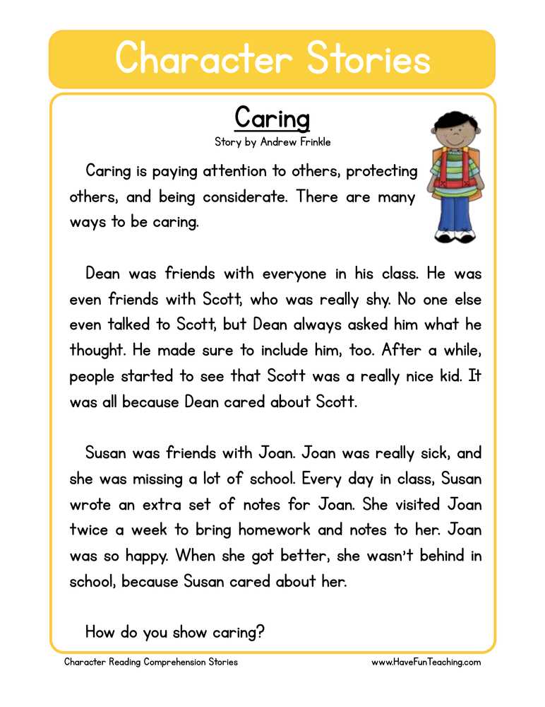 character education worksheets for elementary