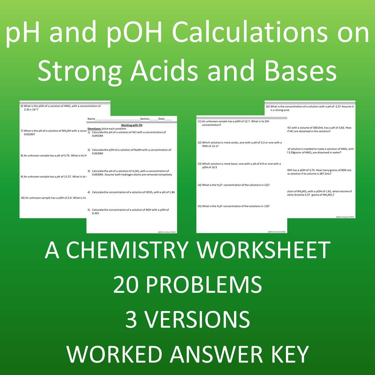 chemistry concentrations worksheet