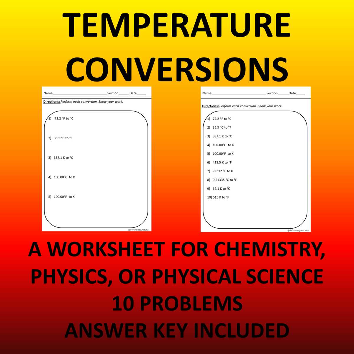 chemistry conversions worksheet