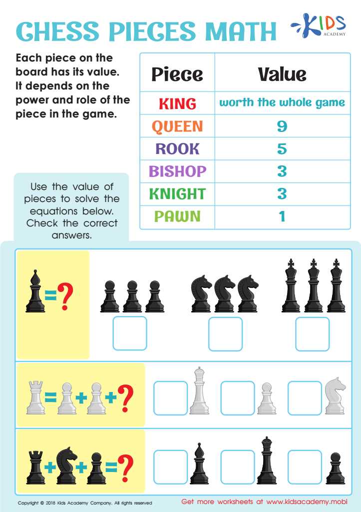 chess worksheets