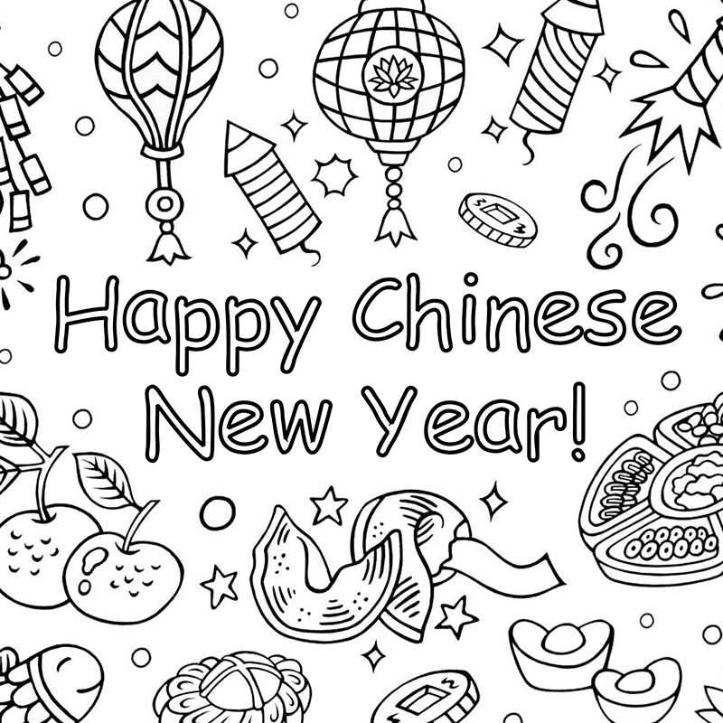 chinese new year coloring worksheets