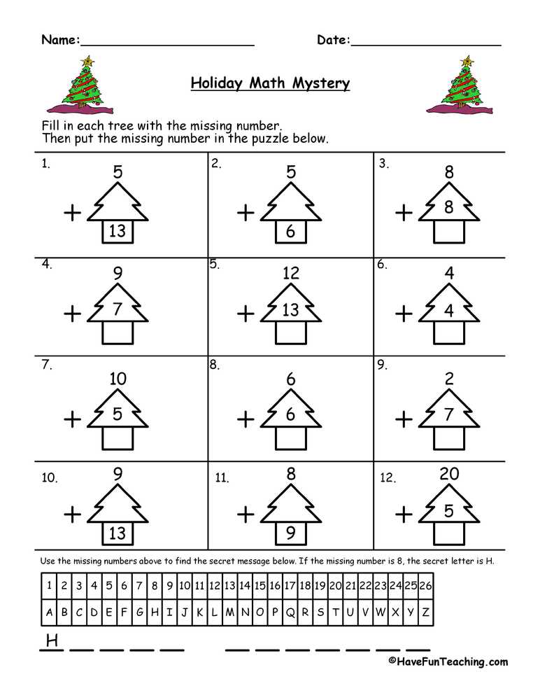 christmas addition worksheet