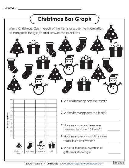 christmas graphing worksheets free