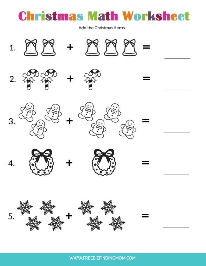 christmas math worksheets for preschoolers