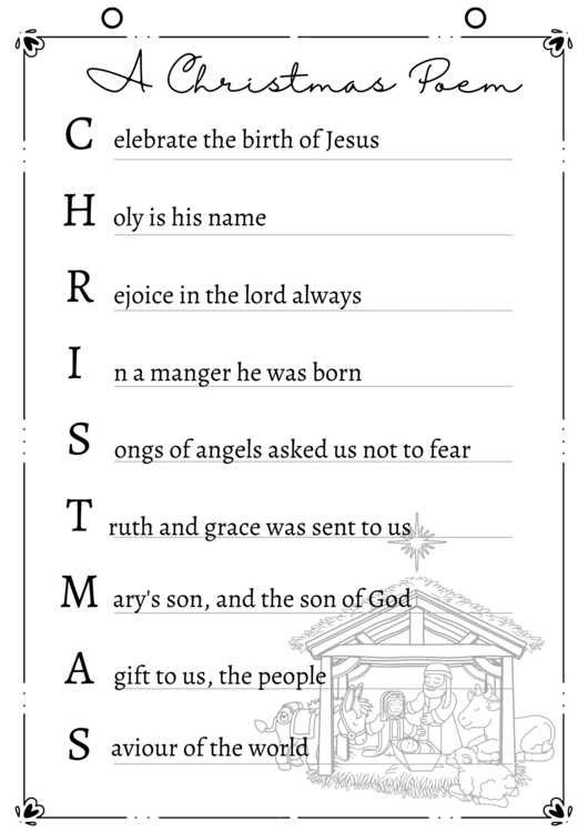 christmas poetry worksheets christmas poetry worksheets