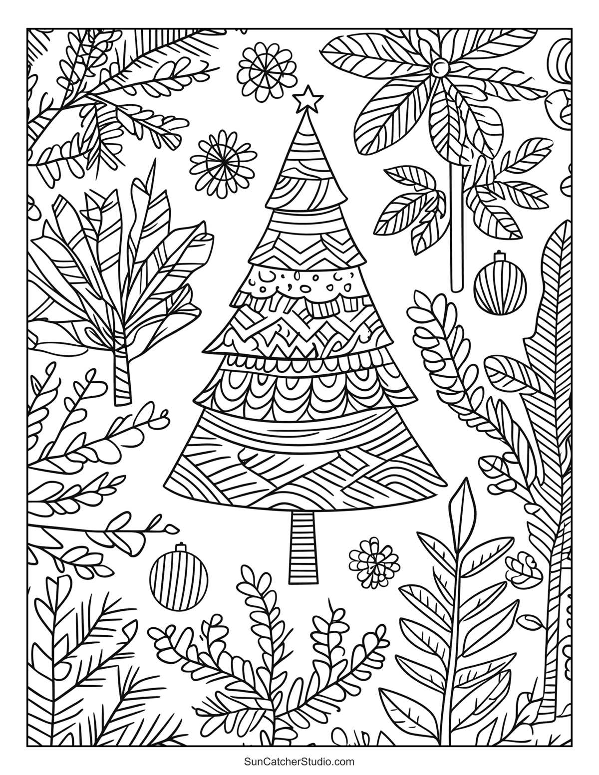 christmas tree coloring worksheet