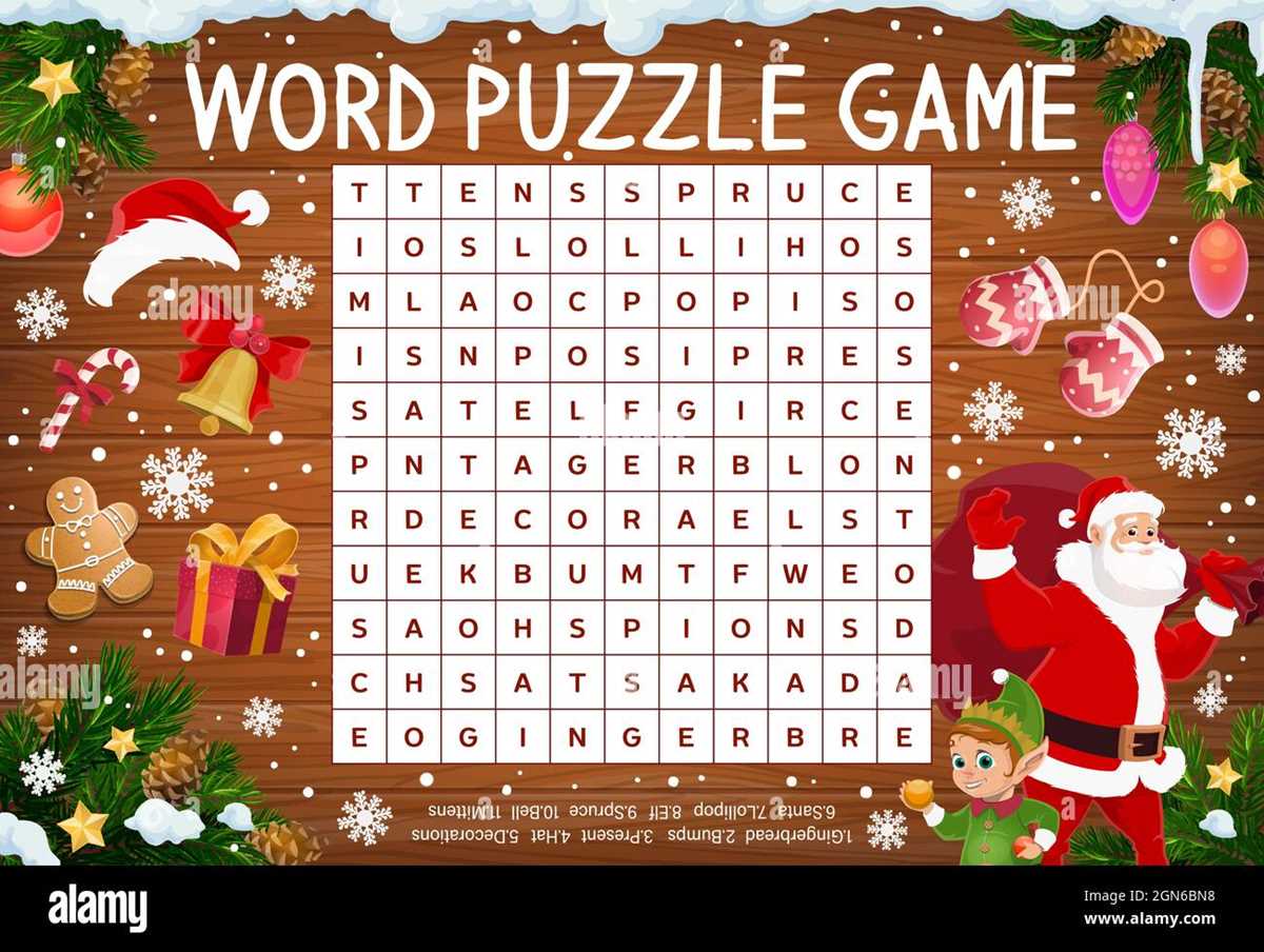 christmas worksheet crossword
