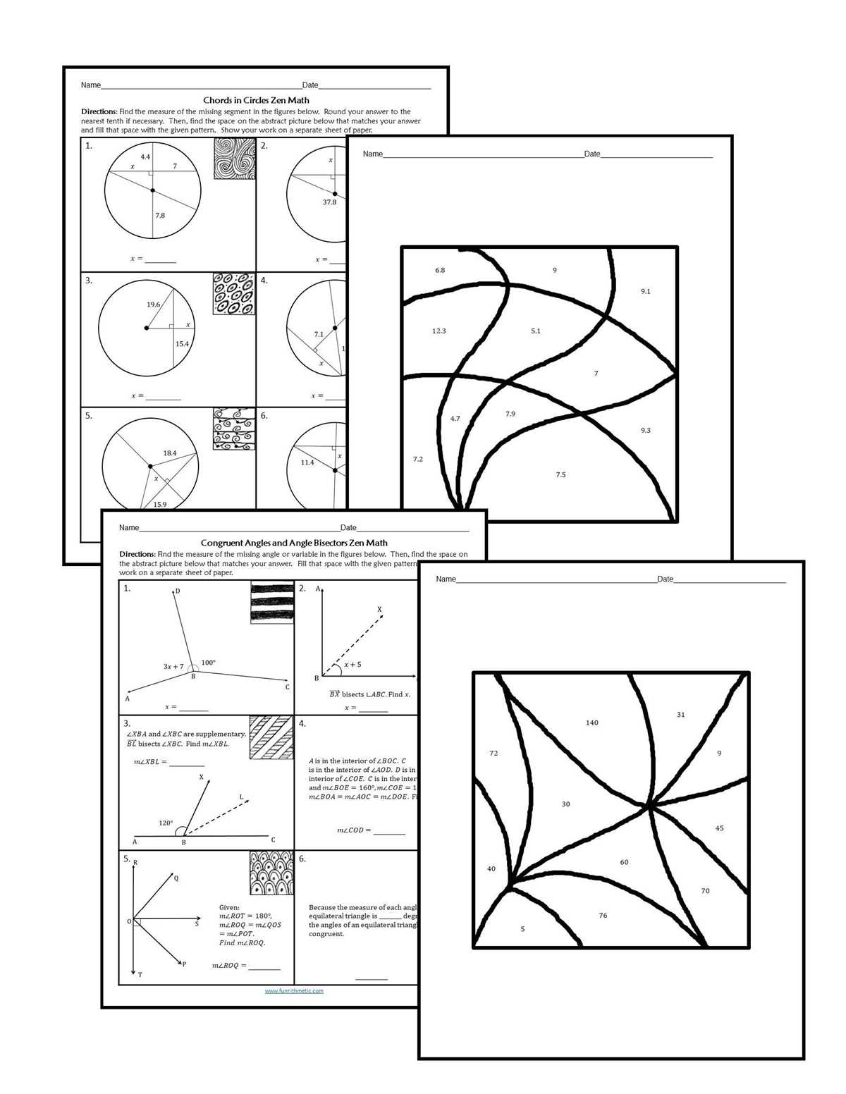 chords worksheet geometry