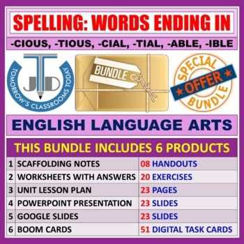 cious and tious words worksheet